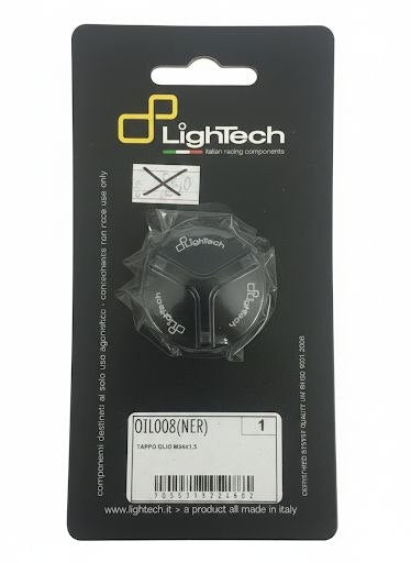 Tappo Olio Motore LighTech OIL008NER – Ergal CNC M34x1,5 Nero